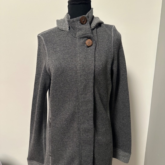**PRANA* Gray Long Sleeve Wool Hoodie Size Medium - Picture 1 of 8